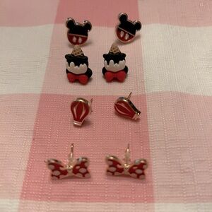 Disney Kids Earrings Set of 4. Minnie Mouse.